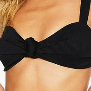 Black bikini top and bottom - Knot Front Top